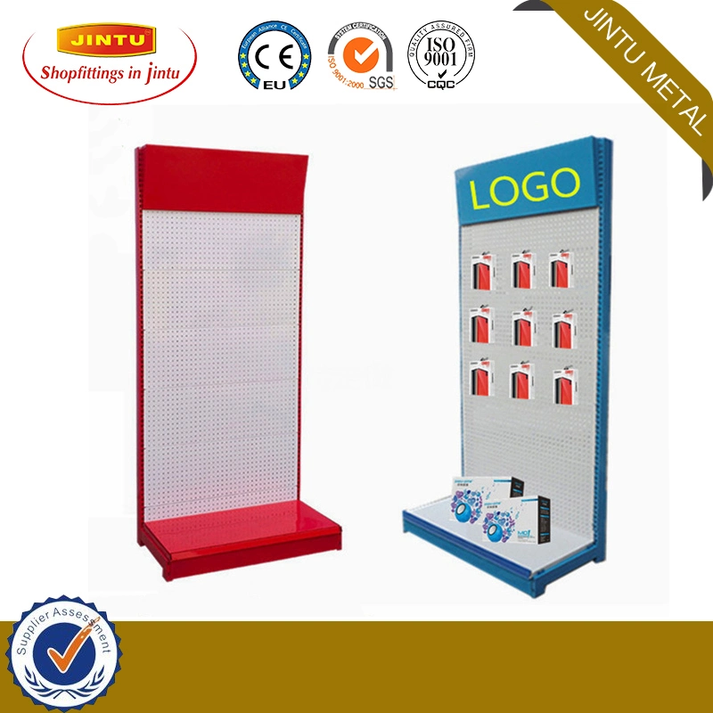 Retail Trade Show Peg Board Floor Hanging Hardware Tools Produce Display Stand Shelves with Hooks/Display Shelf/Display Rack