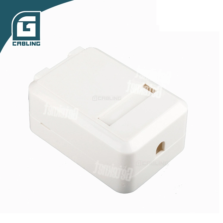 Gcabling RJ45 Cat5e CAT6 CAT6A UTP Us Single Gang Surface Wall Mounted Box with Shutter