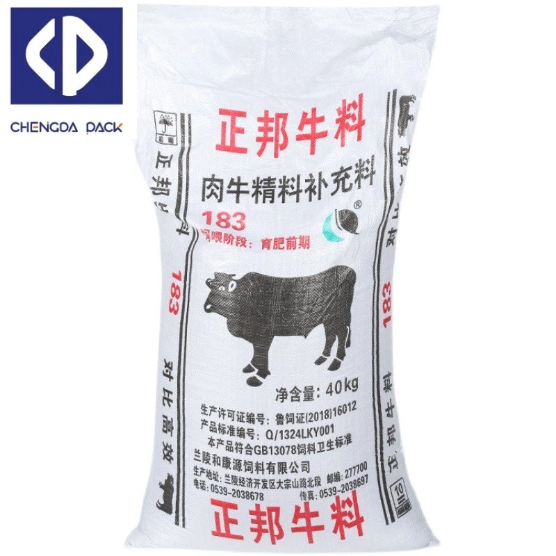 Factory Polypropylene Woven Color Printing Woven Bag 25kg Poultry Feed Bag for Sale