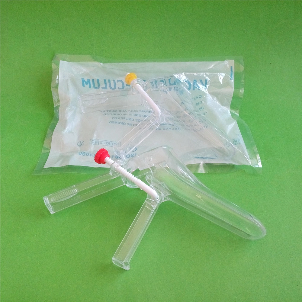 Good Price Gynecological Instruments Clear Disposable Vaginal Speculum with Side Screw Type