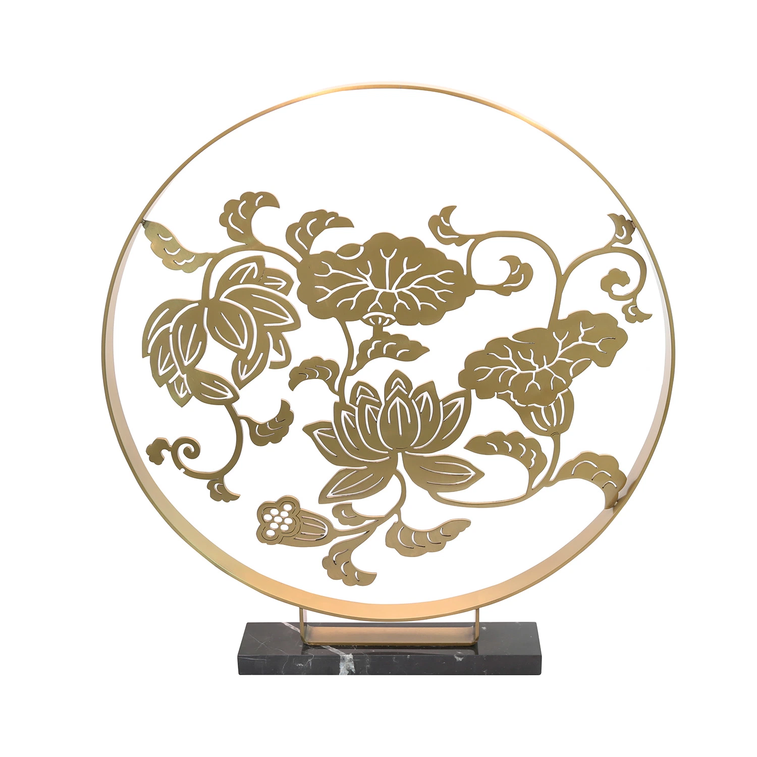 OEM Laser Cutting Luxury Gold Display Metal Craft Home Decoration