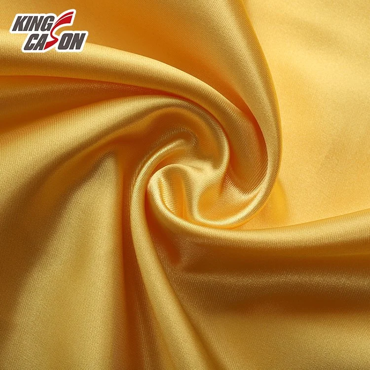 Kingcason Polyester 100% RPET 50d 75D Woven Textile Waterproof Silk Spandex Satin Lining Fabric for Dress
