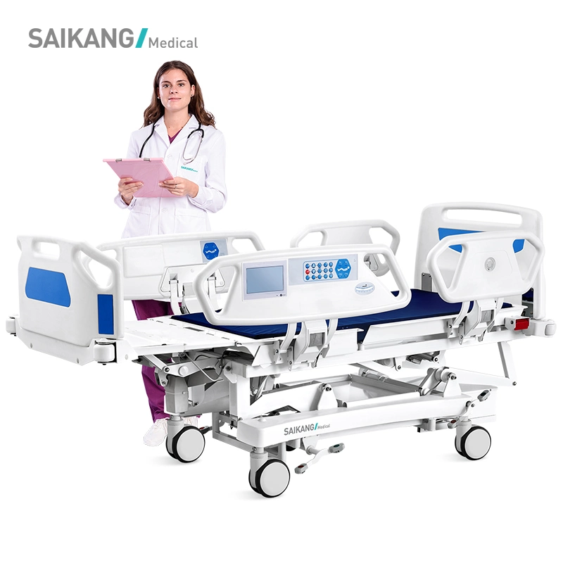 X9X multifuncional de metal de luxo de Equipamento Médico ajustável com rodízios de enfermagem em UTI eléctricos rebatíveis cama de hospital