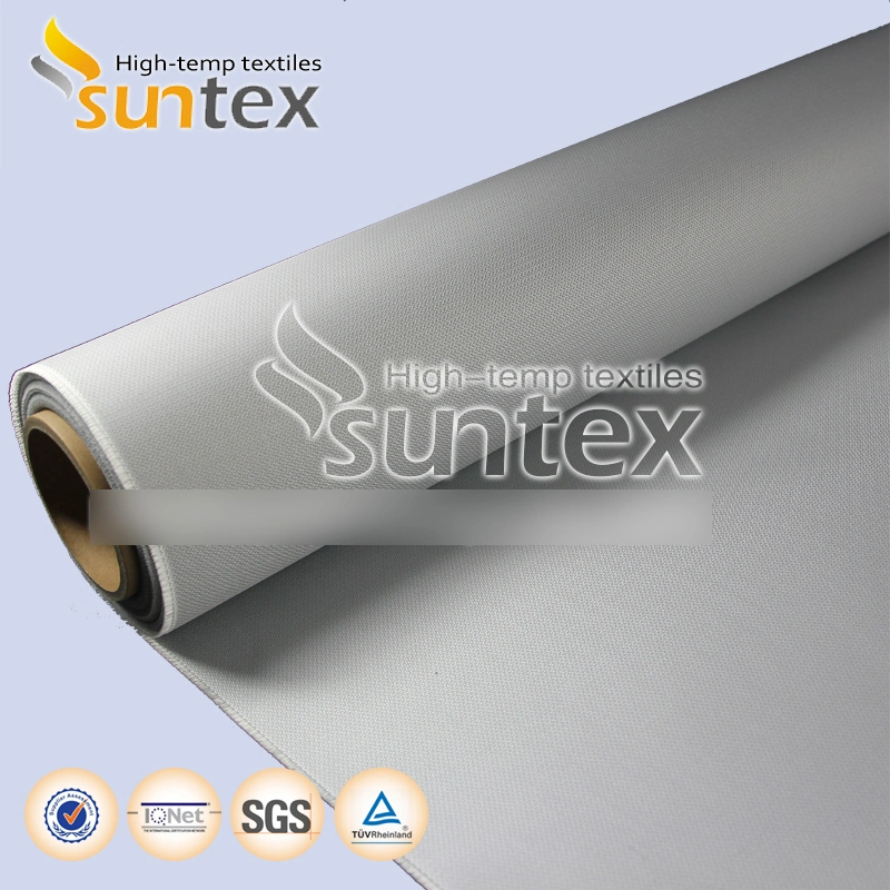 0.4mm Grey Polyurethane Fiberglass Cloth 60-120min Fireproof Fabrics for Ew120 Fire and Smoke Curtains