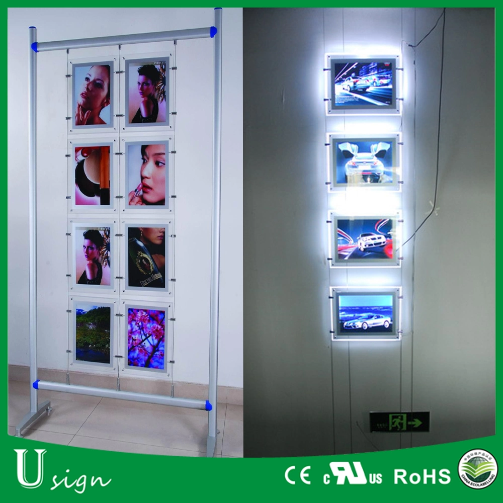 Wall Mounted LED Acrylic Picture Frame for Shopping Mall Advertising