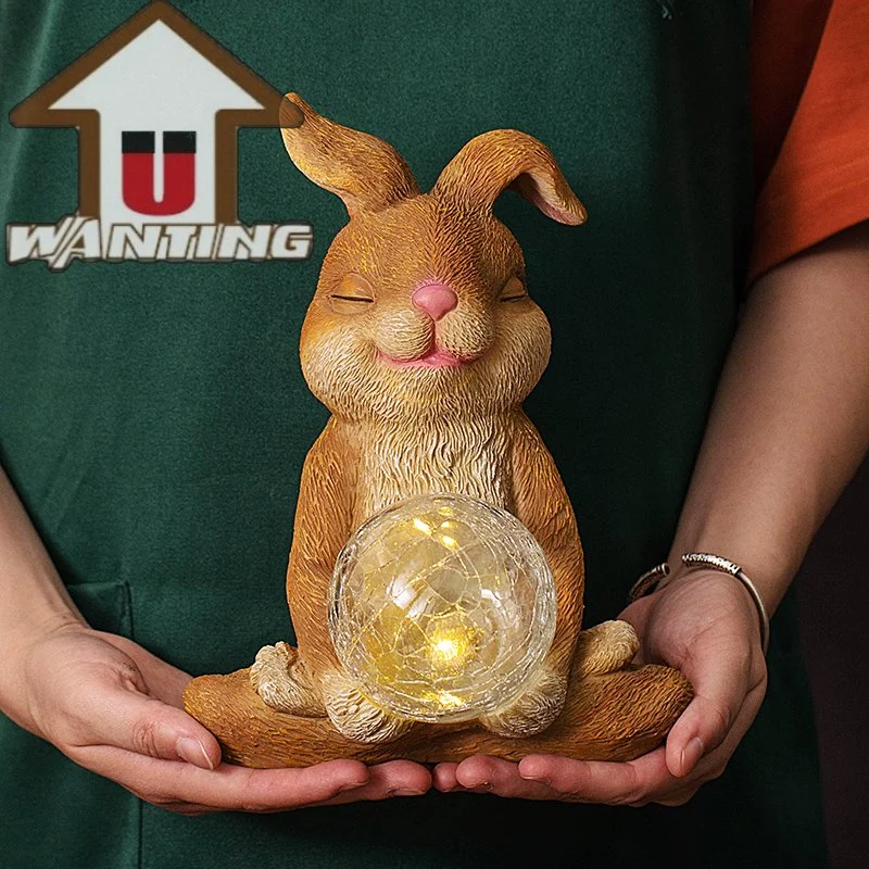 American Style Garden Landscape Lighting Home Decor Rabbit Solar Light Waterproof Decoration