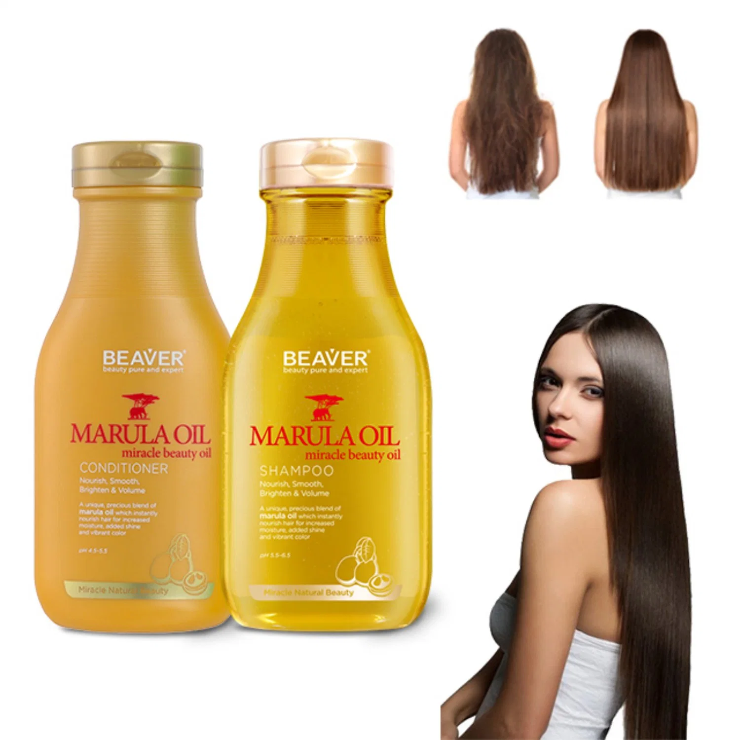 Beaver Marula Oil Hair Shampoo and Conditioner Set