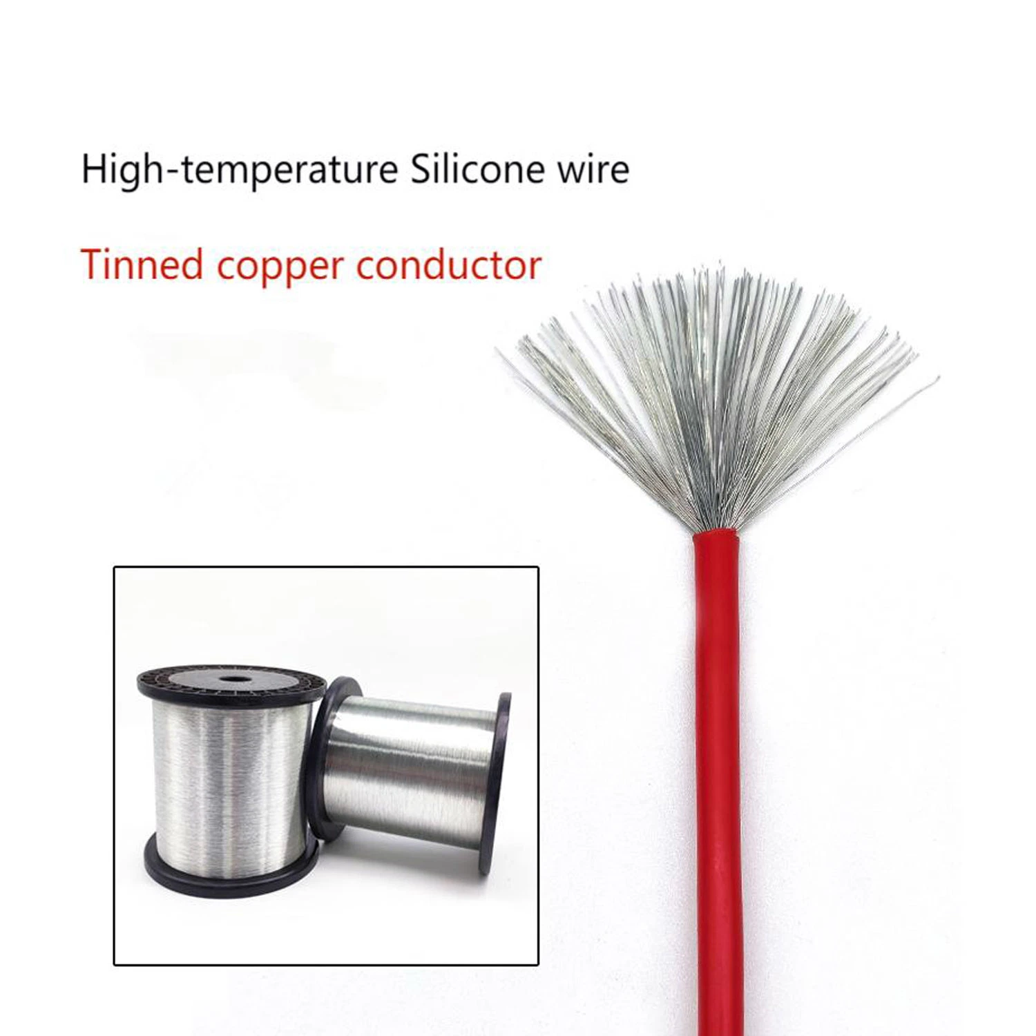 Conductor eléctrico de cobre estañado cable de silicona Sif/Siff sin halógenos de alta resistencia al calor Cable