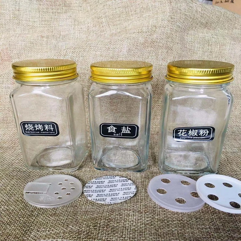 Großhandel/Lieferant 4oz klare Kräuter Lagerung Contaoiner quadratische Glas Gewürz-Glas Set für Salz Pfeffer mit Deckel