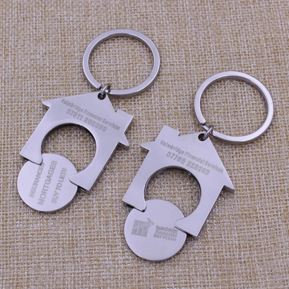 Metal Shopping Trolley Coin Key Ring