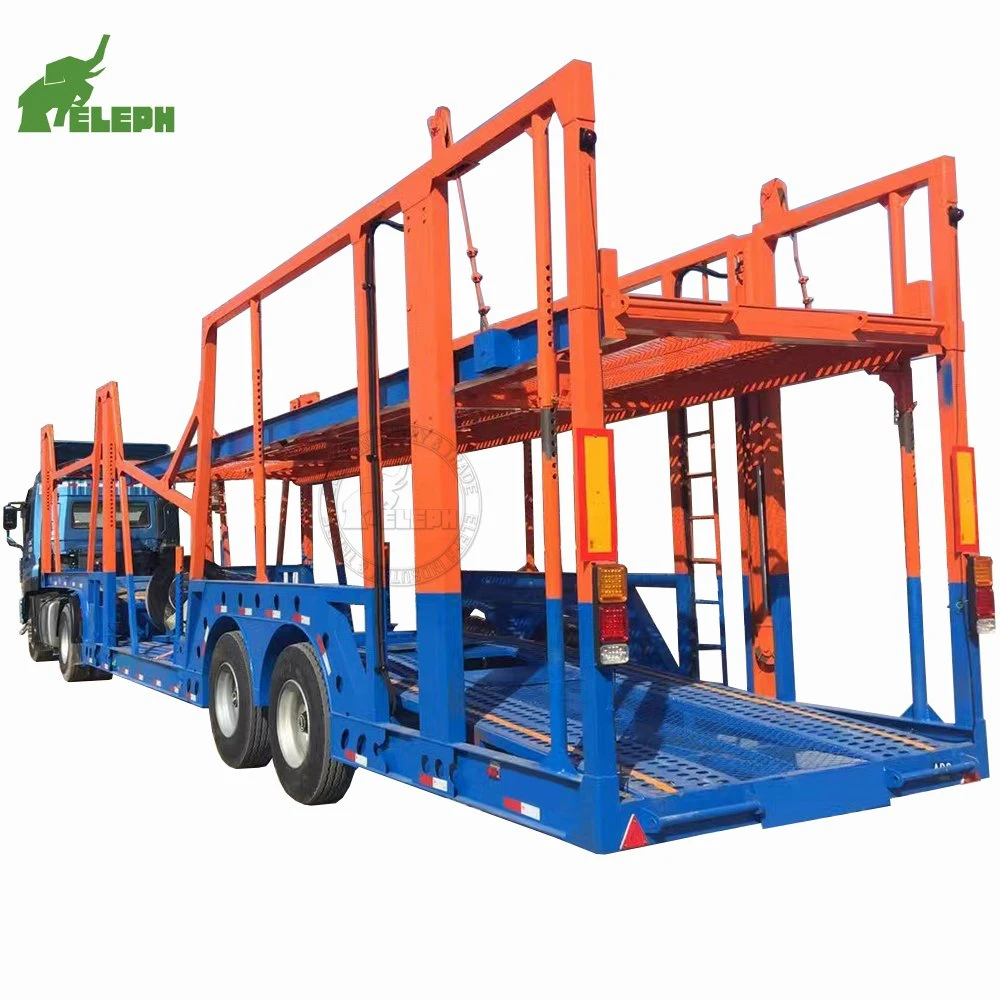 Super Linke 2 Axle 8 Units Car SUV Hauler Transport Carrier Skeleton Semi Truck Trailer Carrier Car Trailer with Tent & PVC Cover