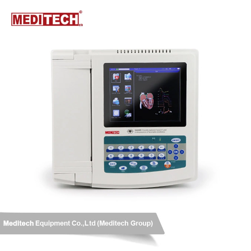 ECG/EKG de 12 canales de la máquina con electrodos de ECG/EKG Dispositivo de ECG de gran capacidad aprobado CE