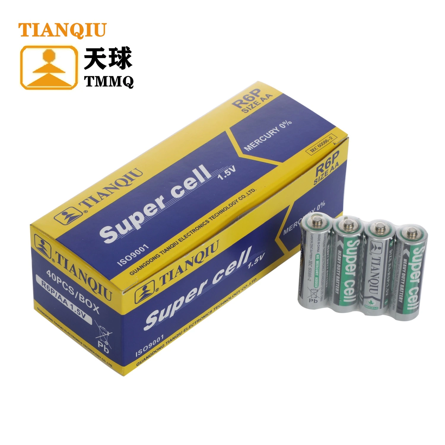 Tianqiu AA Heavy Duty R6 Carbon Zinc 1.5V Cell Dry Battery Factory