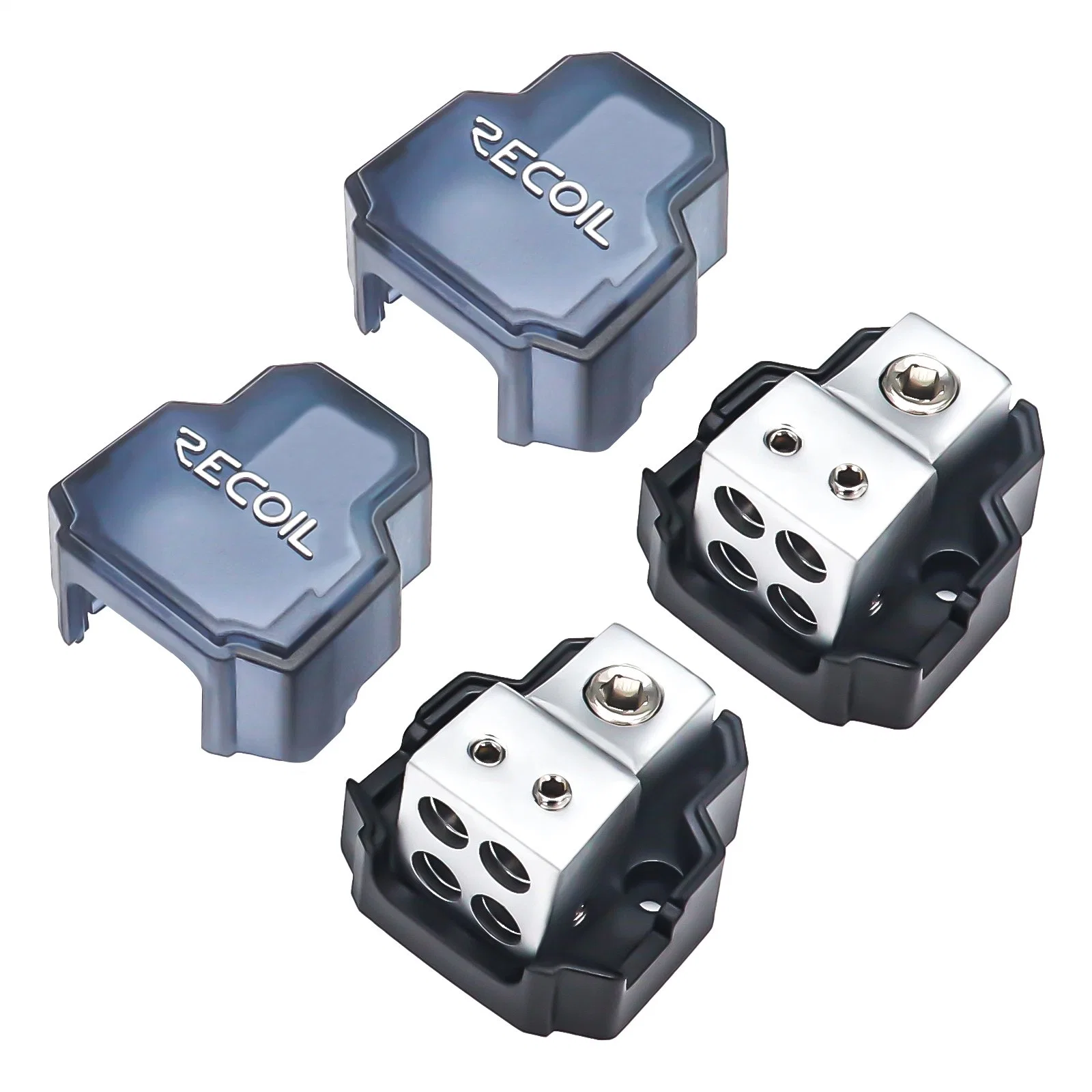 Edge Sdb14p 4-Way Mini Power Distribution Block, 1X4/8gauge in /4X8/10gauge out Power Distribution Ground Distributor Block