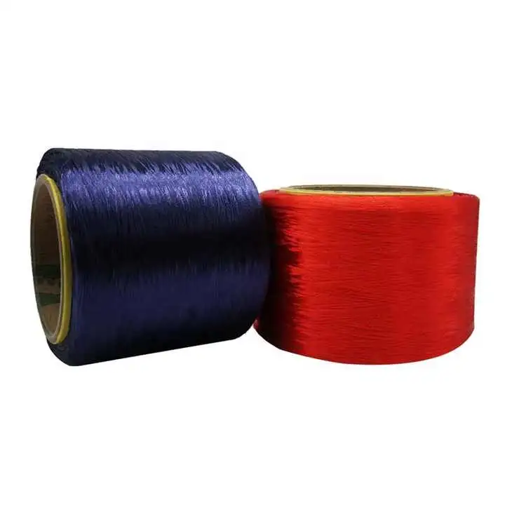 100% Polyester Twisted Dyed FDY Filament Yarn 75D 150d 300d 600d Multifilament Hollow Yarn for Factory Knitting Webbing Rope