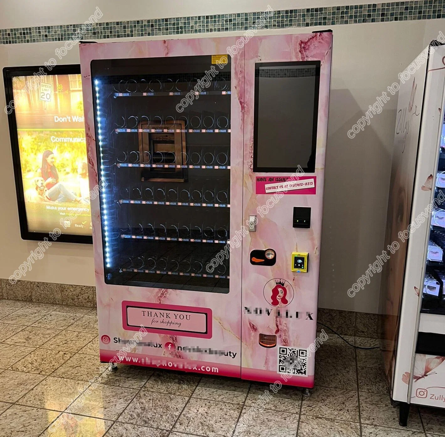 Composent vending machine cosmétiques pour les produits de beauté rouge à lèvres avec Saber la certification