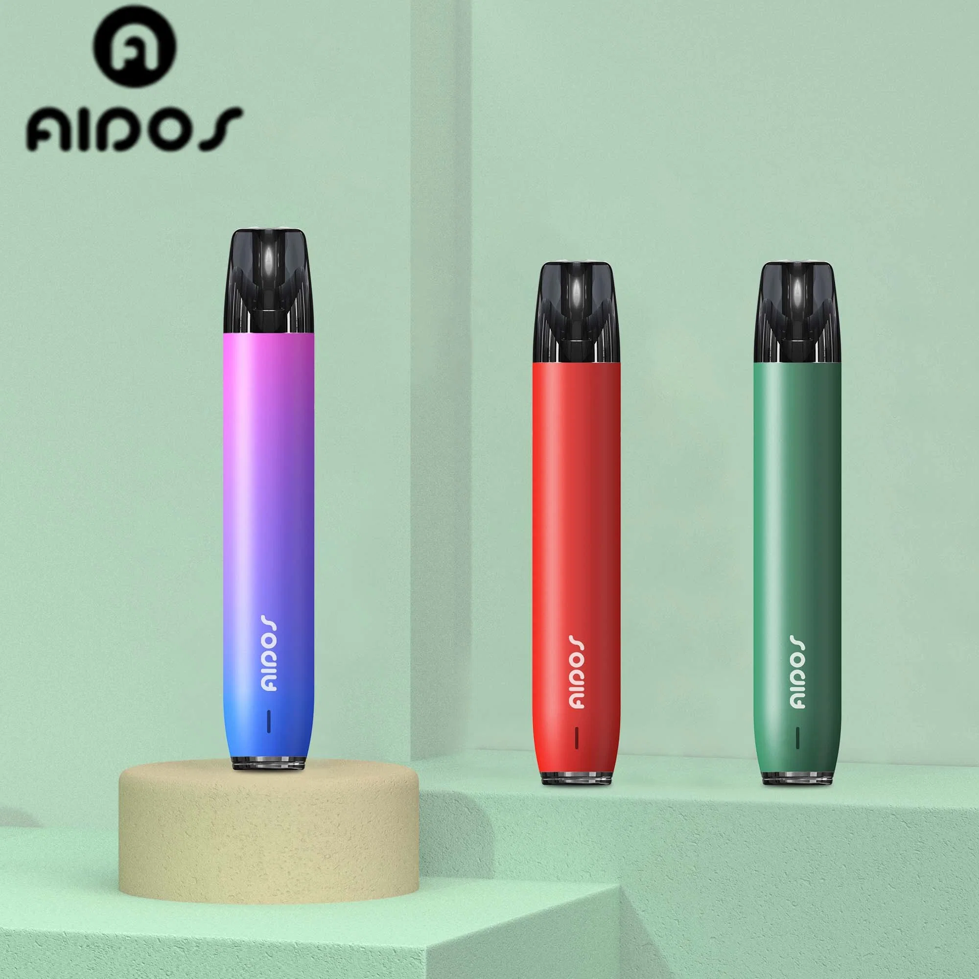 AIDOS Bar Puff Distributors 600puffs AIDOS VAPE para VAPE desechable Sistema electrónico de podes de cigarros de barra de Puff Refilllsible dispositivo de vaina VAPE