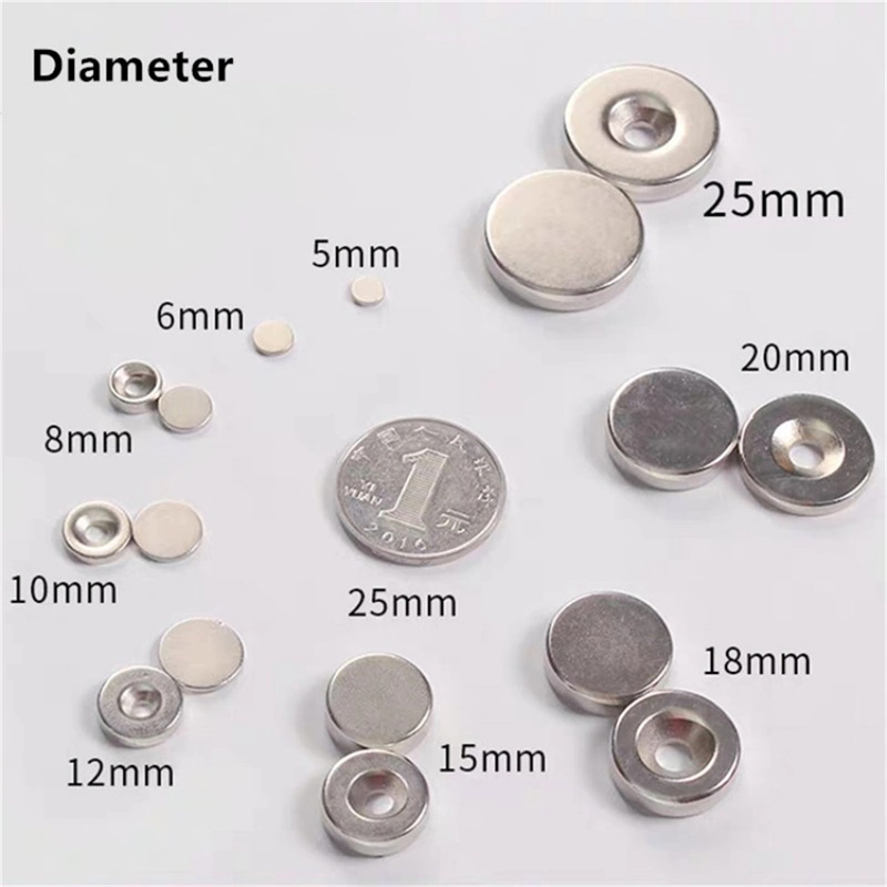 Magnetic Material Expert Supplier Super Strong N35-N52 Rare Earth Permanent Dia 5-25mm Cylinder NdFeB Disc Neodymium Magnets