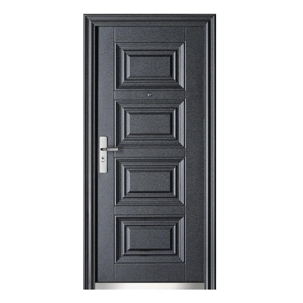 Outside Grey Powder Coated Inside Wood Grain Steel Door