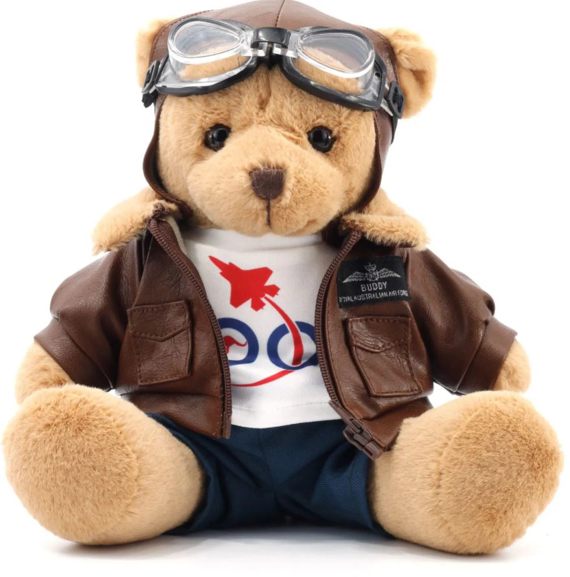 Aviator Bear Sitting Animal Teddy Plush Full Set Children Gift Toys