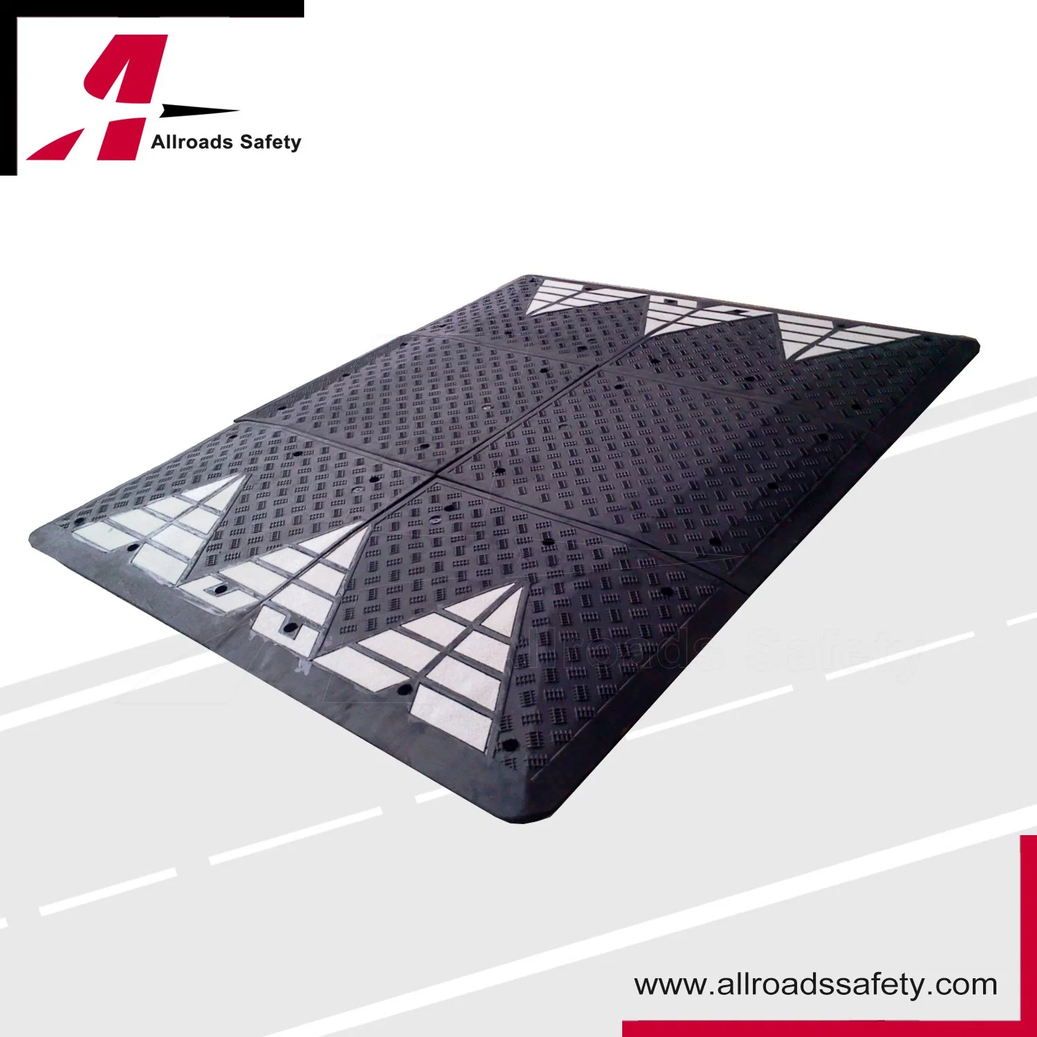 Highly Reflective Recycled Rubber Traffic Safety Road Speed Cushion