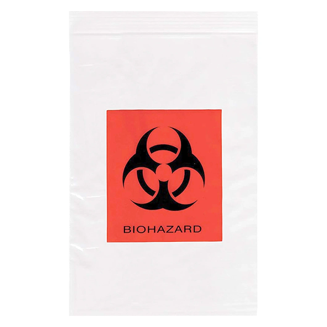 Red Hazardous Trash Can Liners Disposable Plastic Biohazard Bags