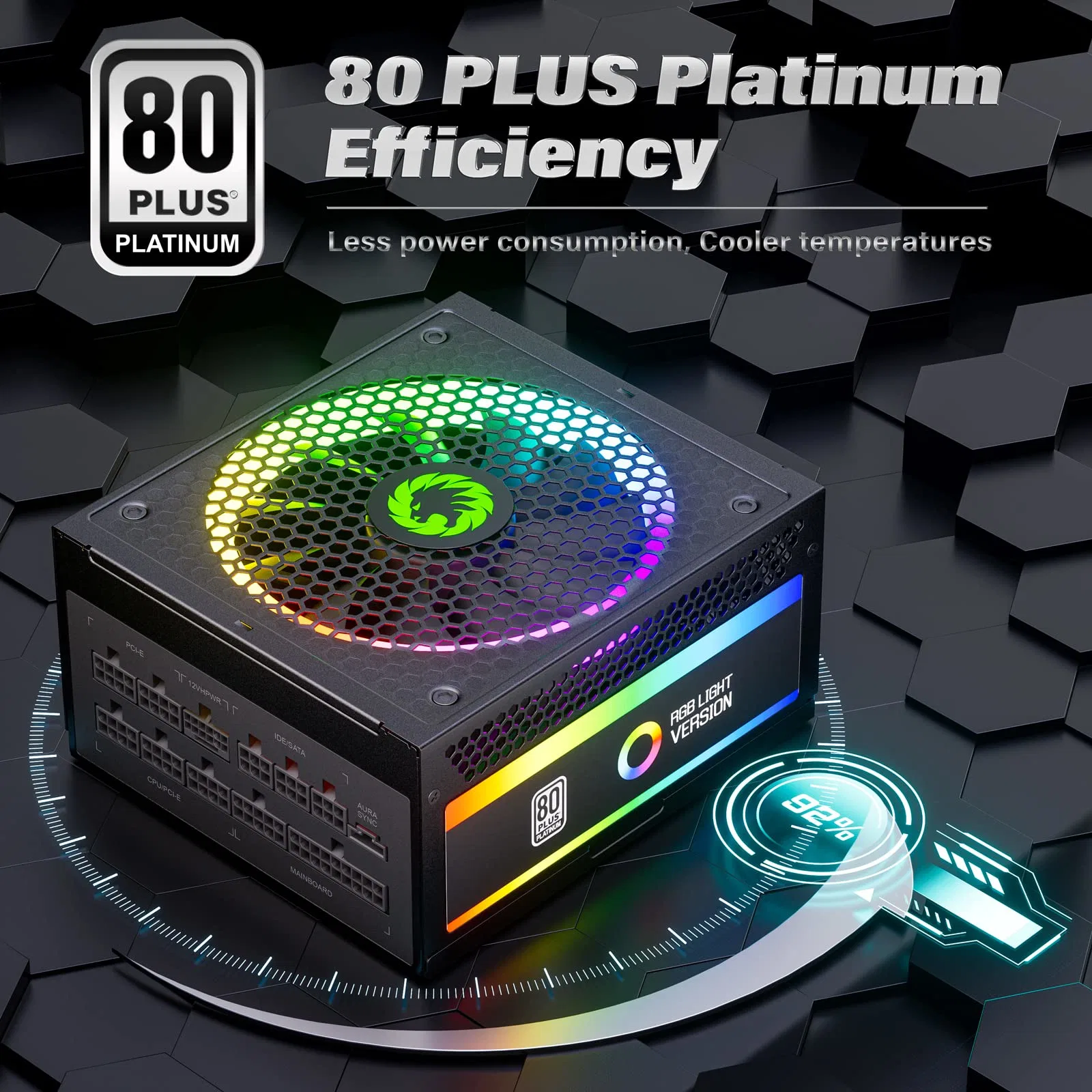 Alimentation Gamemax 1 300 W, entièrement modulaire, 80+ certifié Platinum, ATX3.0 PCIe 5.0