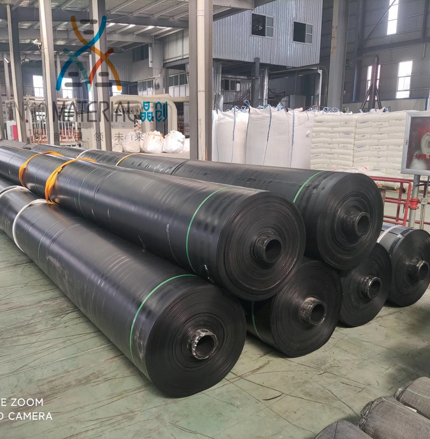 Impact Resistance HDPE Inno Paper Roll +Woven Geotextile Fish Pond Liner Smooth Geomembrane