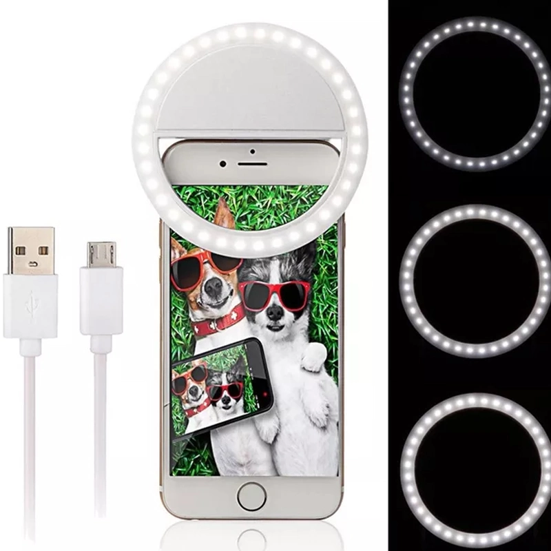 Rechargeable Clip on 36 LED Ring Rk12 Beauty LED Flash Selfie Light for All Mobile Phones