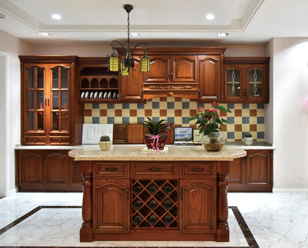 New Style Kitchen Cabinets Used Particleboard Soild Wooden Material for Modern Kitchen Sets