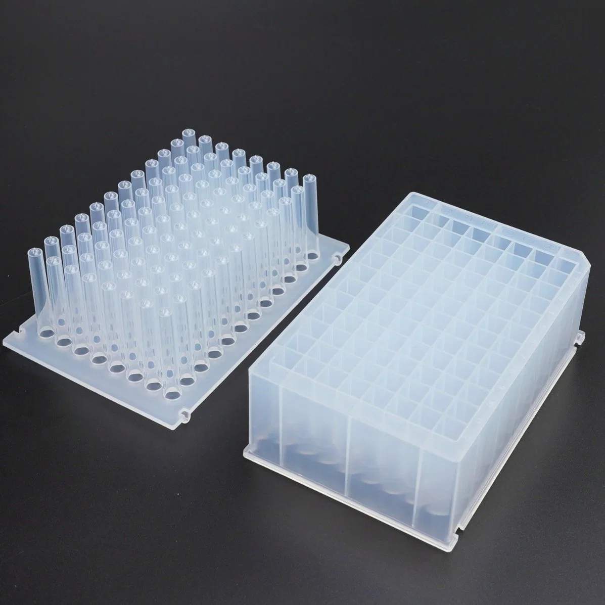 96 Comb magnétique pour micro consommables de laboratoire jetables consommables polypropylène Plaque à puits profonds transparente