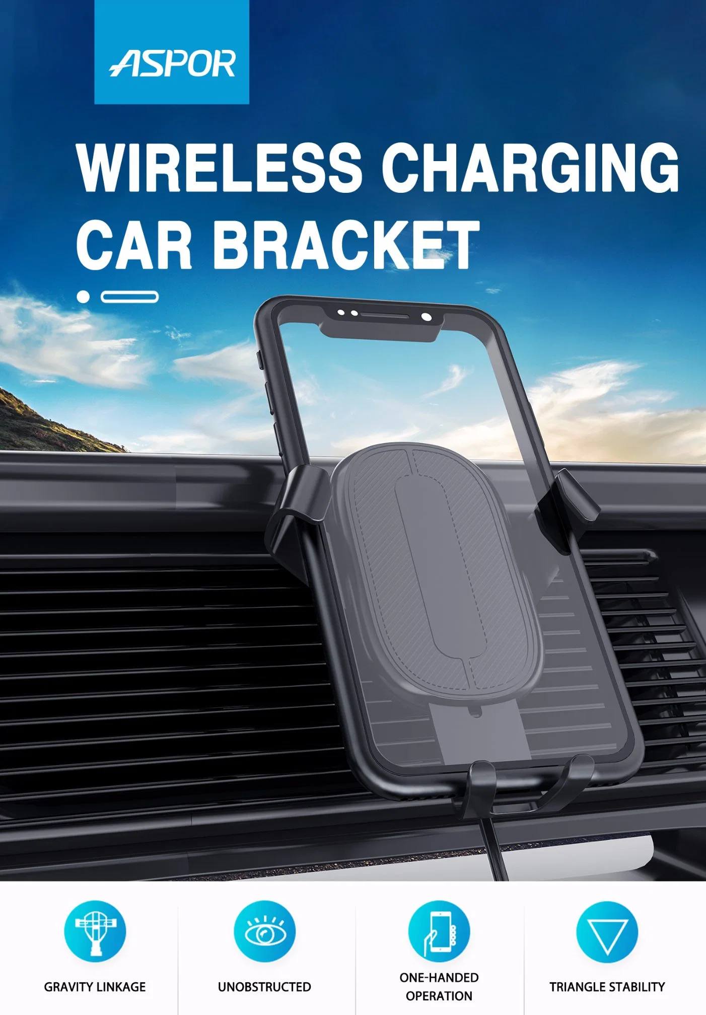 Top Selling Car Wireless Holder Fast Charging 10W Factory Price