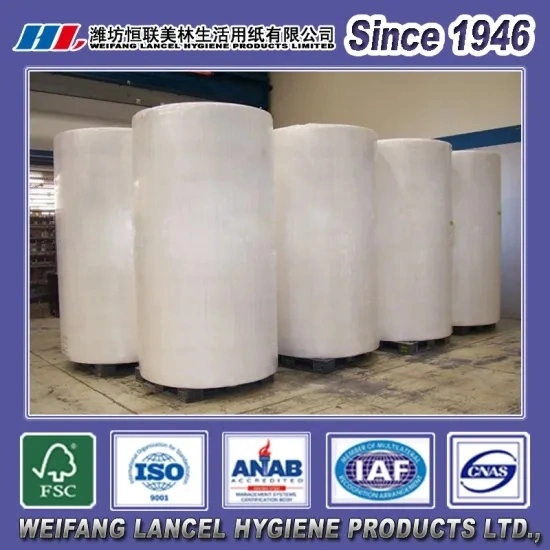 China Materialien für die Herstellung von Tissue Paper Roll Jumbo Roll Toilette / Gesichtsbehandlung Papiertuch