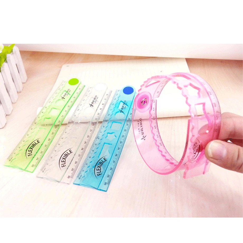 Safety PVC Cover Ruler Custom Promotional Gift Shape Logo Stationery Ruler