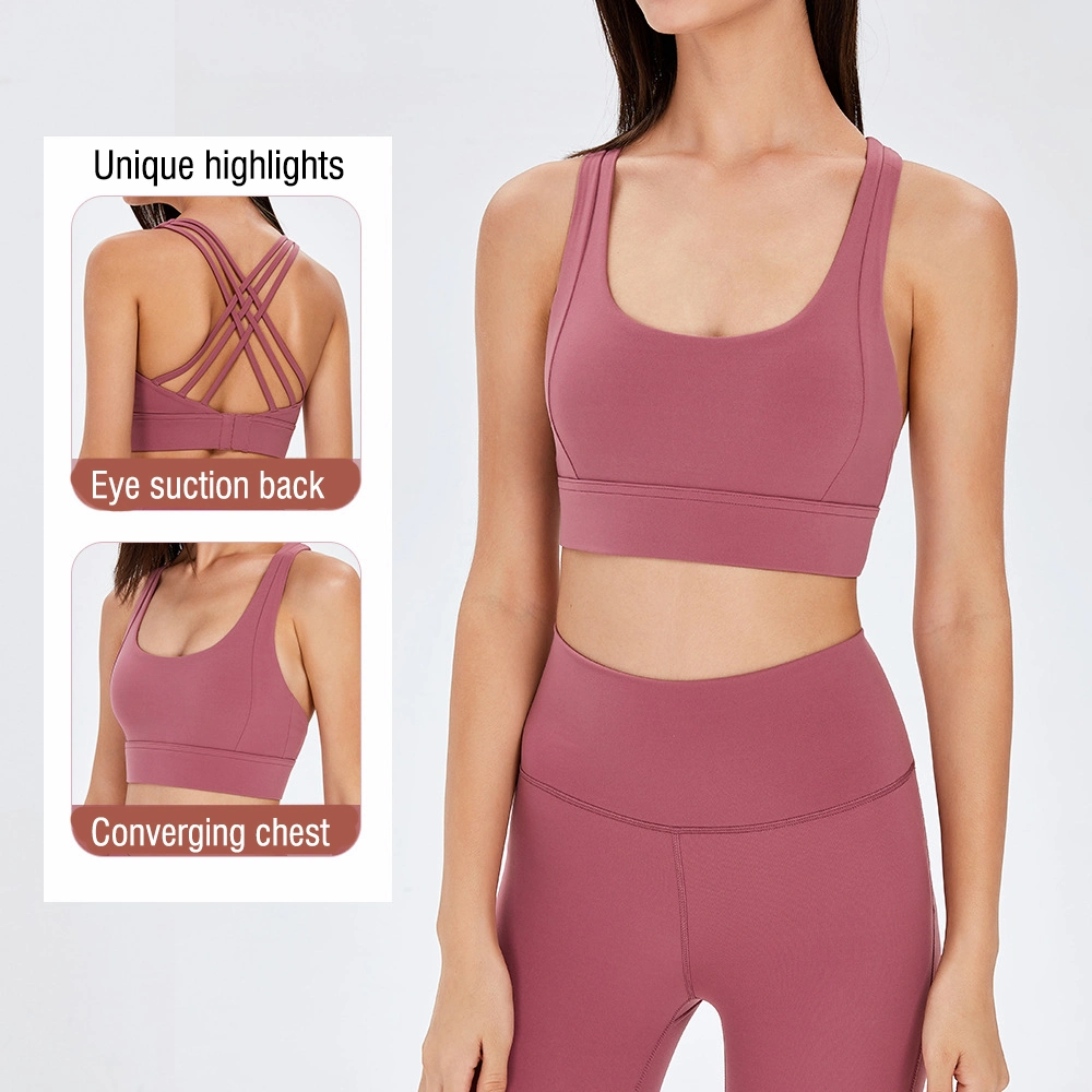 Cross beautiful Back Yoga Sports Underwear para mulher Fitness Running Sports Sutiã