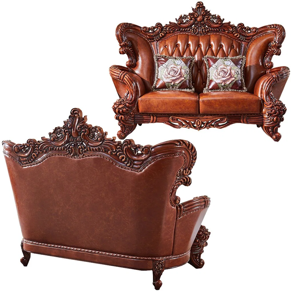 Home Furniture Factory Wholesale/Supplier Antique Luxury Leather Sofa in Optional Couch Color and Seats