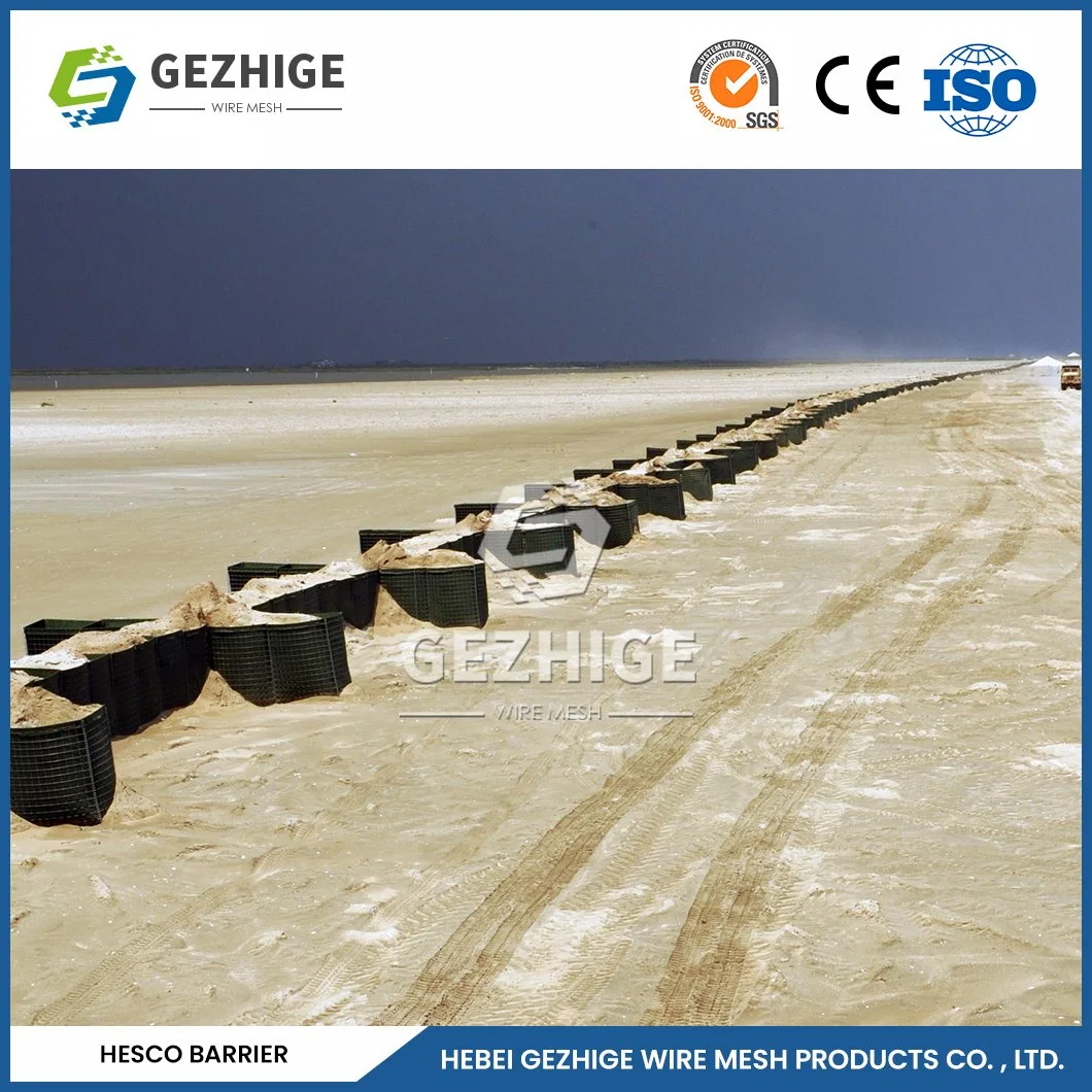 Gezhige gabion BricoDepot Suppliers 40cm*80cm o ancho personalizado PP Decorativo Bolsa de gabion China fácil instalación Barrera a prueba de explosiones