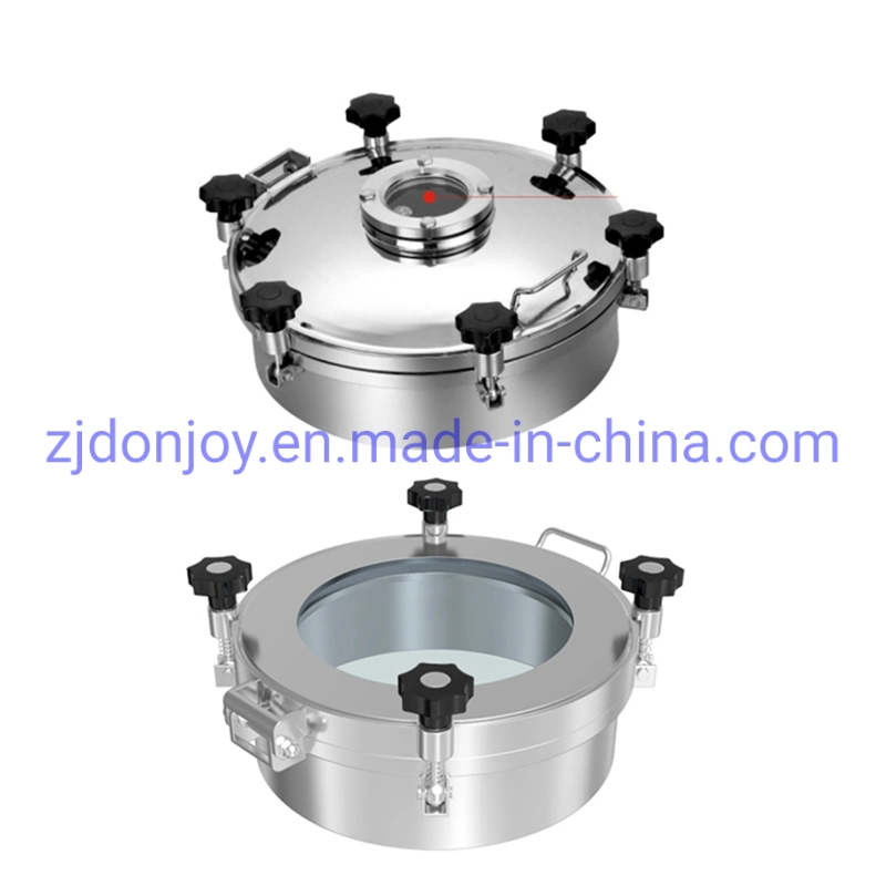 Pressure Round Wheel Handle Manhole Cover with Flanged Sight Glass