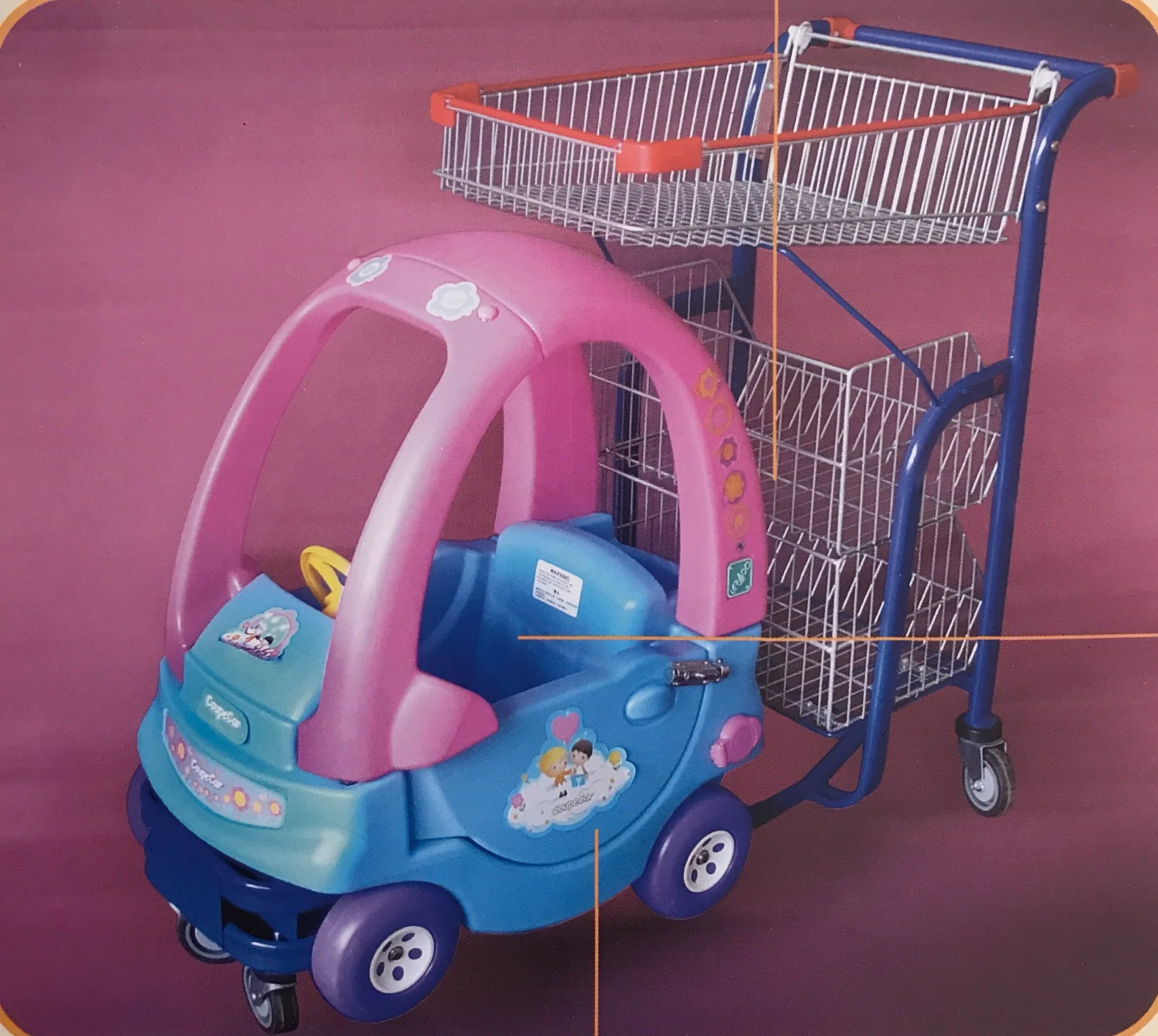 Chariot poussette pour enfants avec petites voitures