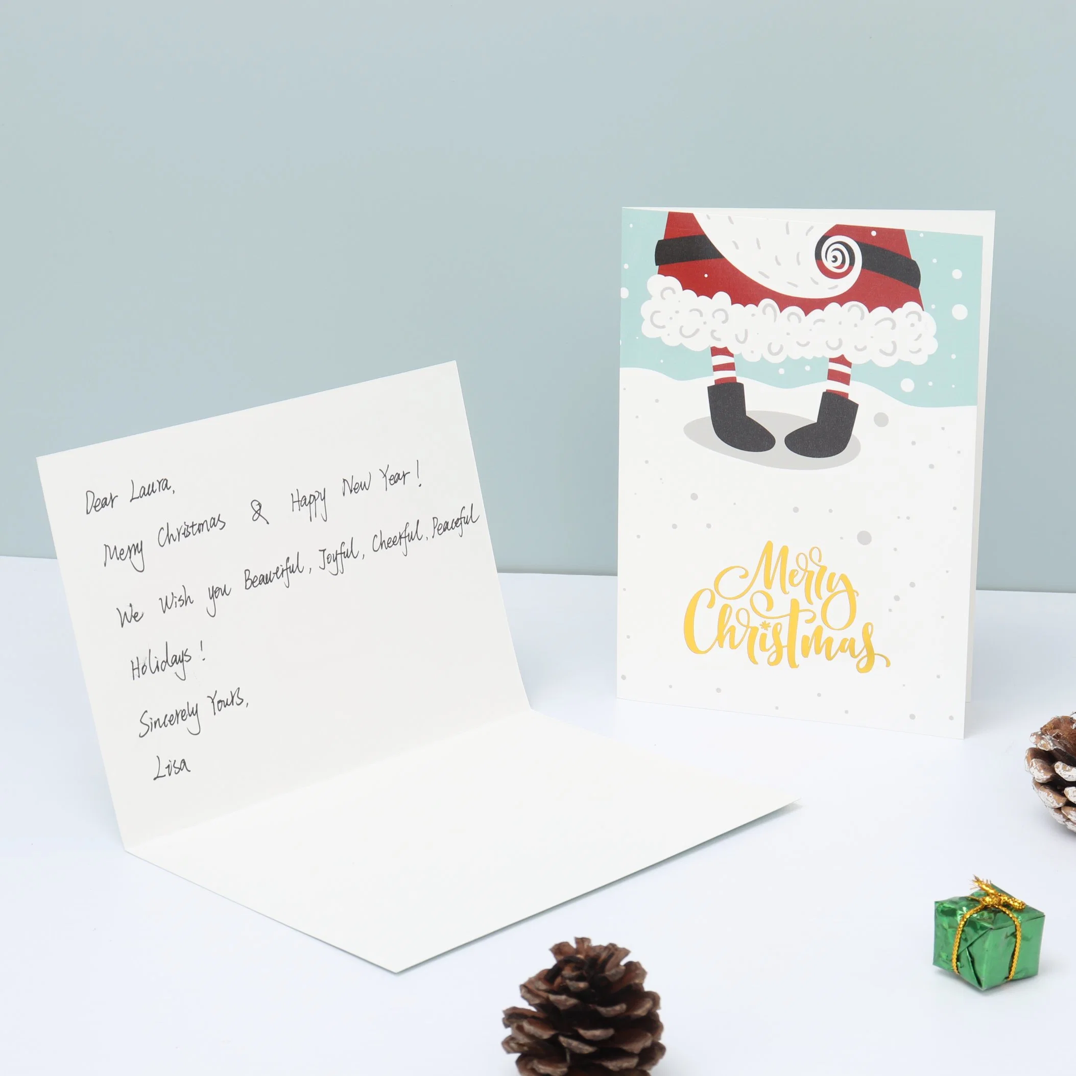 10 PCS Christmas Greeting Cards Plus 10envelopes Per Pack Wholesale/Supplier Custom Christmas Card