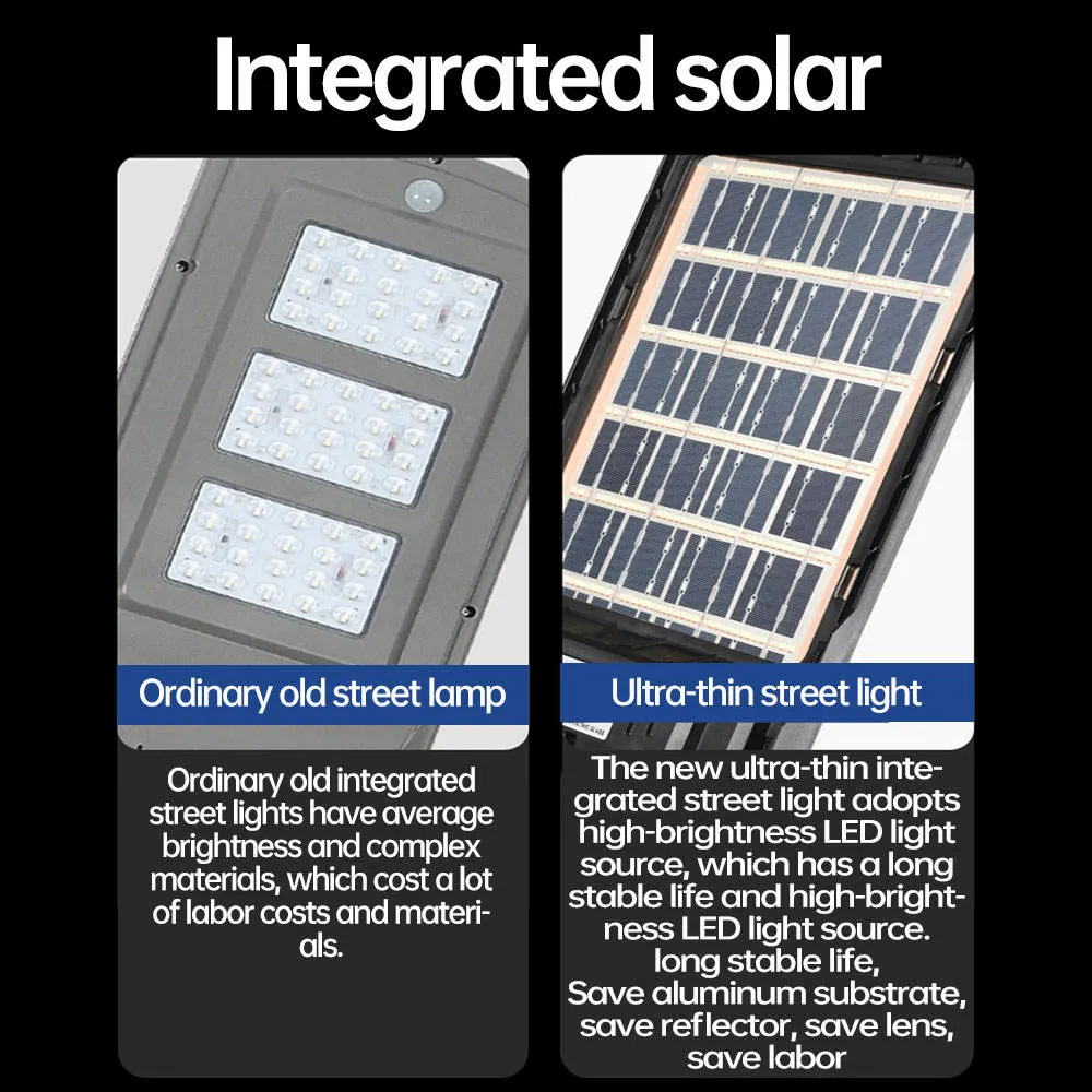 IB65 Solar Powered Street All in One Lampadaire Automatic Waterlarin مصباح خارجي