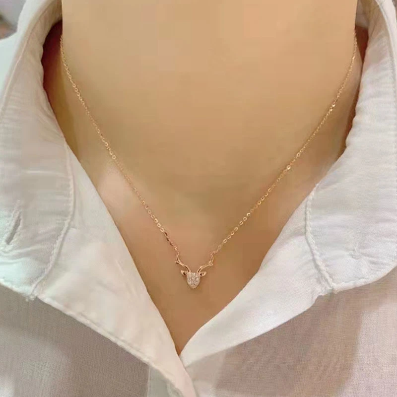 14K Mode Diamant Halskette Exquisite Design Lab Diamant Anhänger Halskette