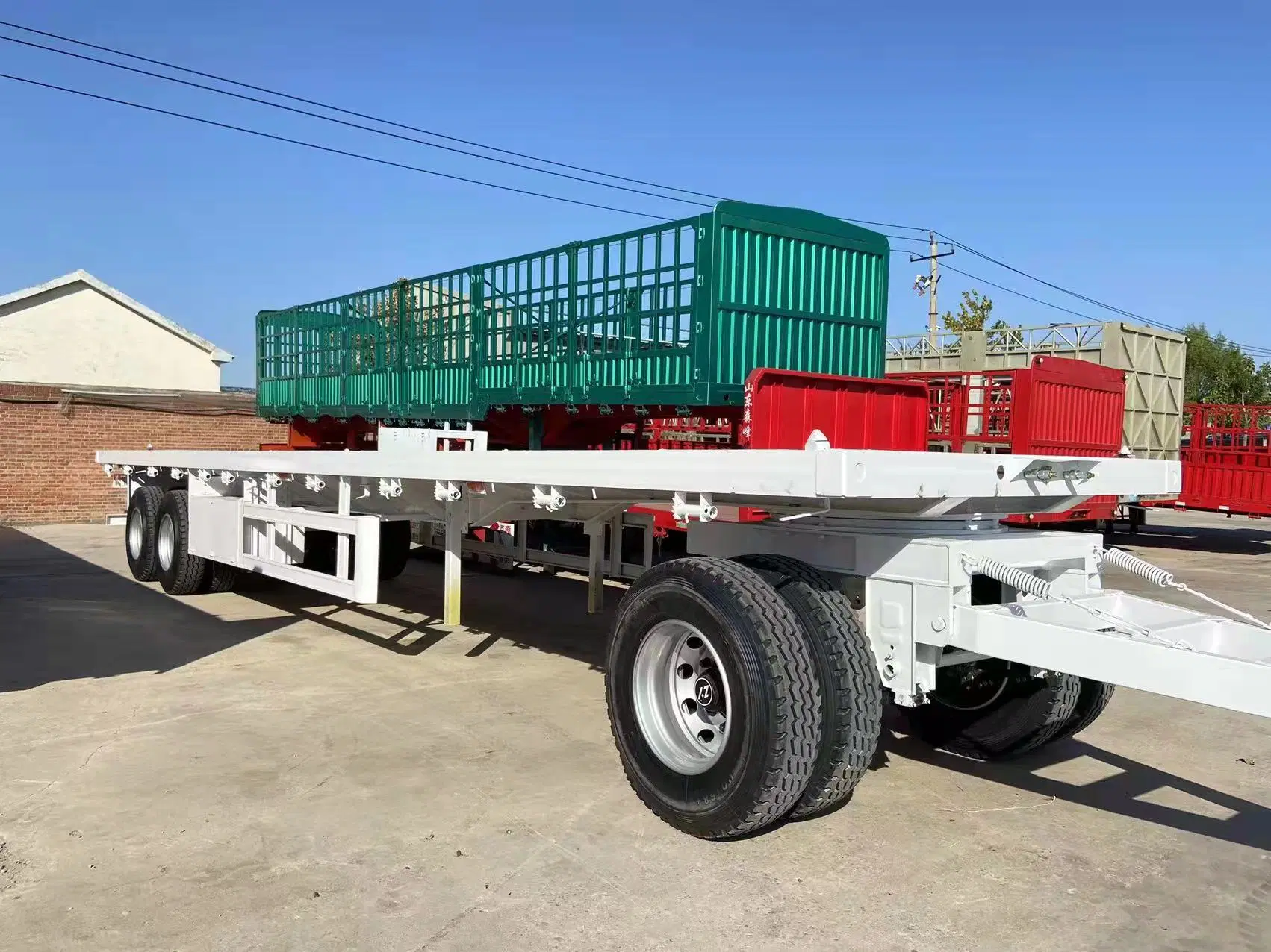 Anton principal da máquina reboques mercadorias Veículos de transporte, Baixa de cisne Semi-Trailer Tela plana, reboque, ligue a máquina de produção da Placa