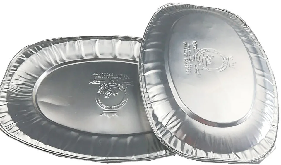 Lámina de aluminio desechable Box Lunch Bandeja Bandeja Ovalada Tinfoil Deli Turquía