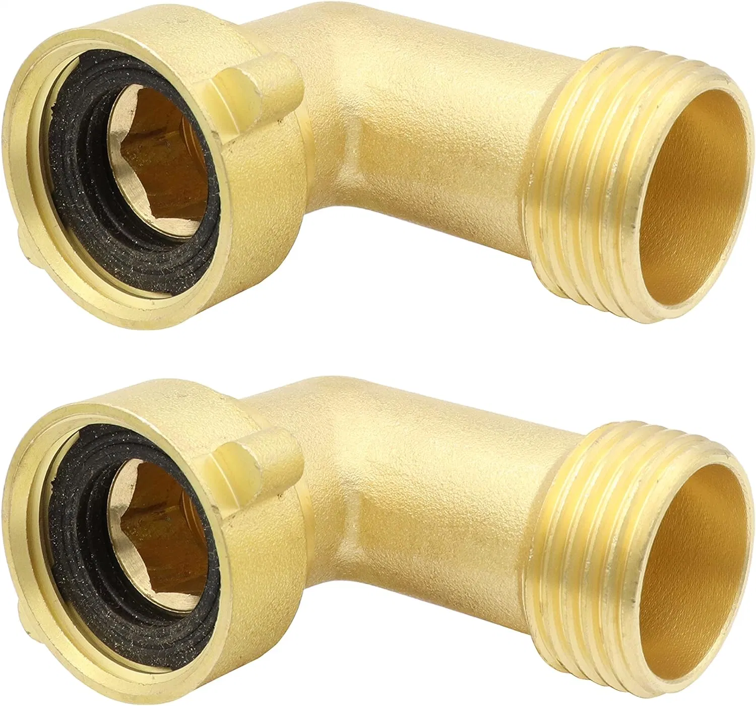 Conector de cotovelo de mangueira de jardim de 3/4 polegadas, 90 graus, alta resistência Adaptador de mangueira de água em latão Quick Connect