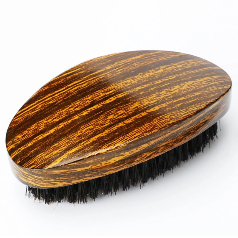 Wholesale/Supplier Customized 100% Boar Bristle 360 Wave Brush Men Cruved Beard Brush with Custom Logo