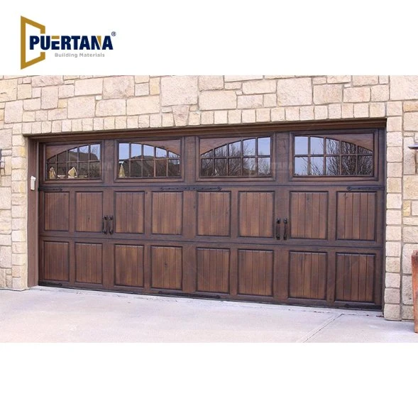 Carriage Style Wooden Flat Panel Solid Wood Garage Door