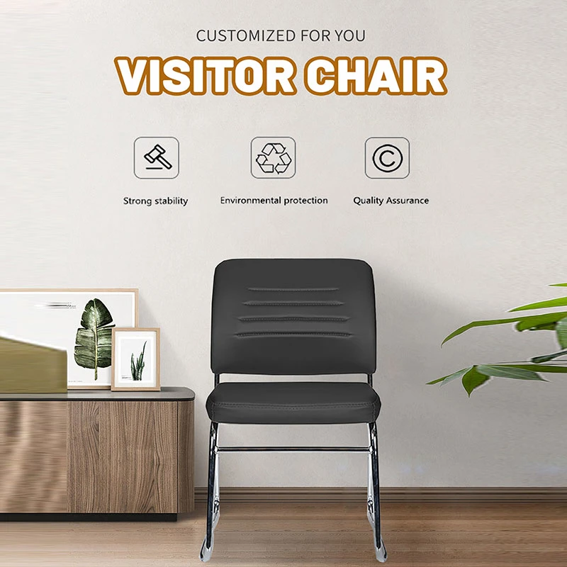 Luxury Leather Visitor Meeting Chair Heavy Duty Modern Executive Waiting Office Chair