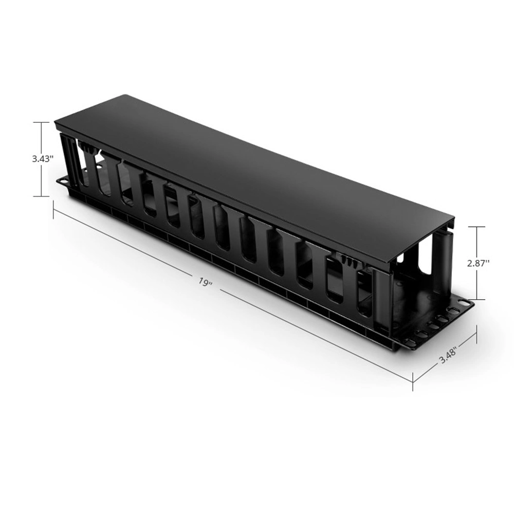 2u 19" 12-Bay Full Plastic Cable Management for Server Rack