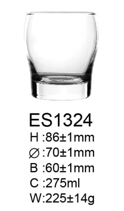 275ml 9.48ml gran Vientre de bloqueo de la taza de agua clara en el hogar de cristal grueso retroceder Whiskey.